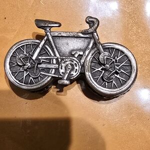 MRS. DEES PEWTER #12 BICYCLE TRINKET BOX/BROACH/NECKLACE & EARRINGS SET